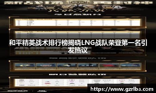 和平精英战术排行榜揭晓LNG战队荣登第一名引发热议